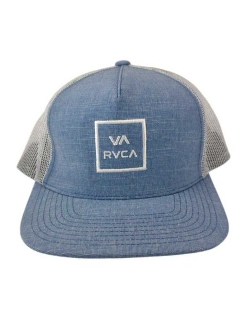 RVCA Light Blue Chambray Mesh Trucker Cap Hat SnapBack